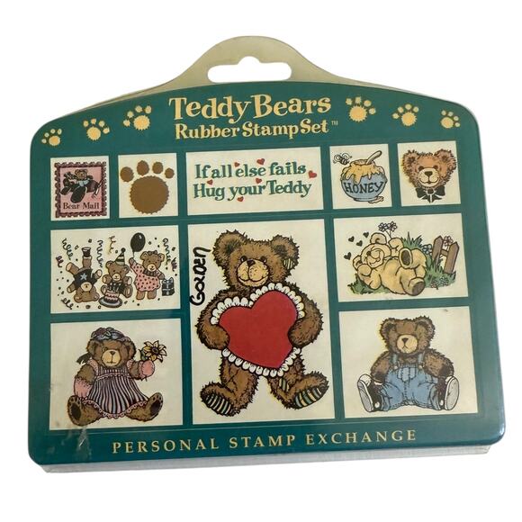 Personal Stamp Exchange Teddy Bears Honey Lot Of 10 Rubber Stamps - Picture 1 of 2